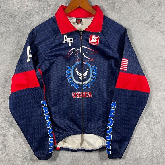 Cycling thermo jacket large squadra USAFA FALCON‎ CYCLING full zip back pockets - Picture 1 of 10